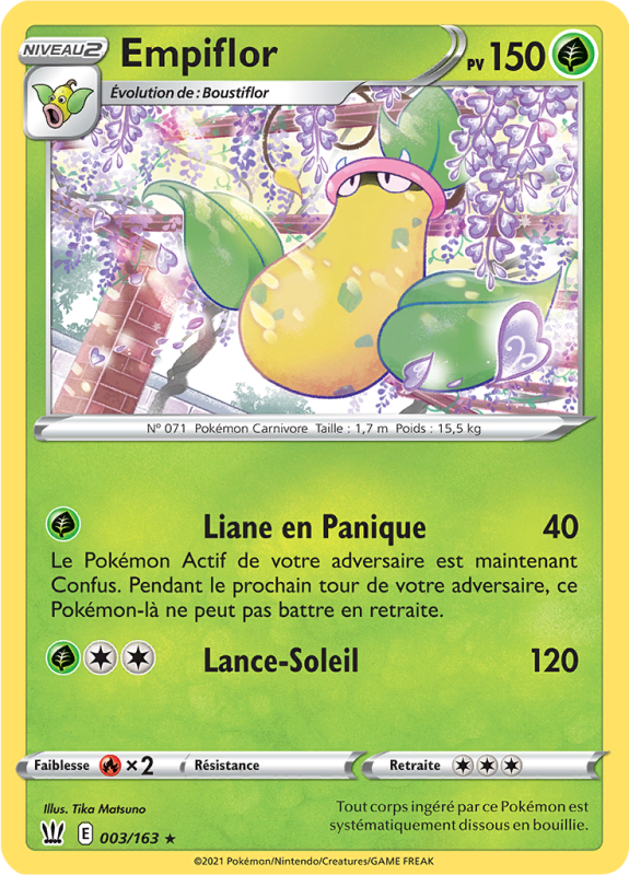 Carte Pokémon Empiflor 003/163 Rare Styles de Combat