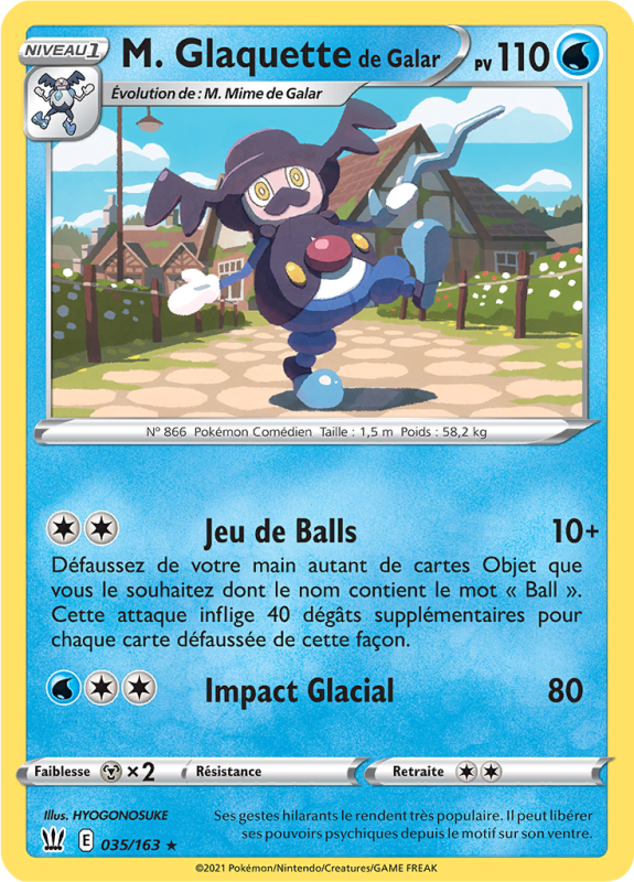 Carte Pokémon M. Glaquette de Galar 035/163 Rare Styles de Combat