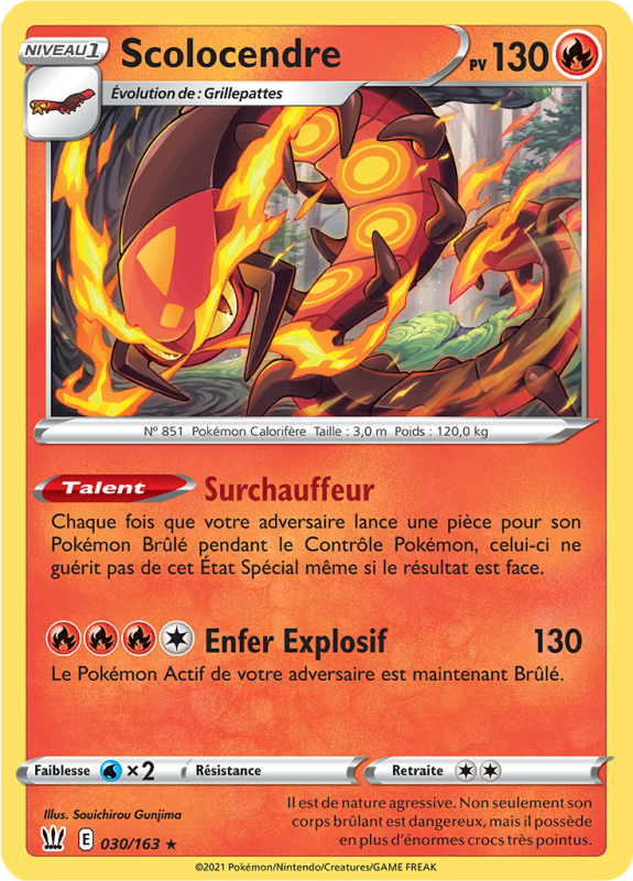 Carte Pokémon Scolocendre 030/163 Rare Styles de Combat