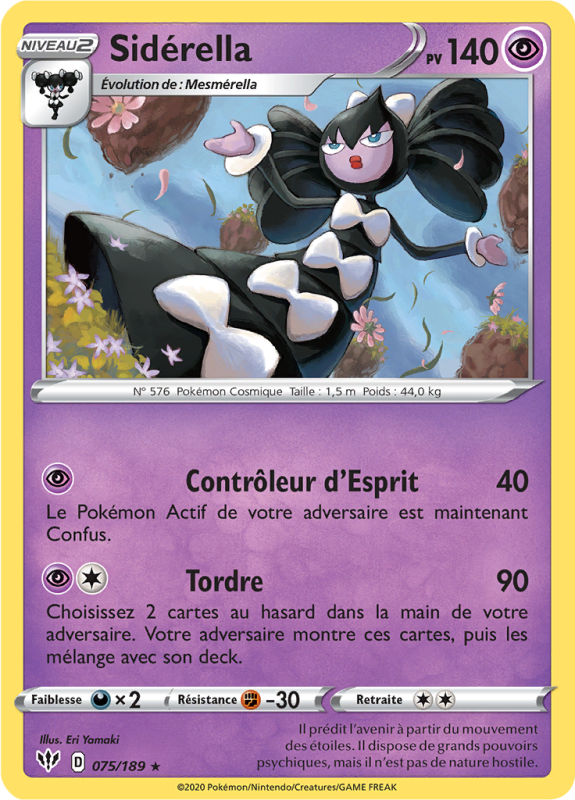Carte Pokémon Sidérella 075/189 Rare Ténèbres Embrasées
