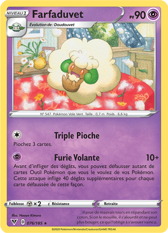 Carte Pokémon Farfaduvet 076/185 Rare Voltage Éclatant