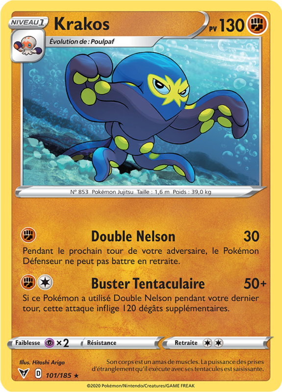 Carte Pokémon Krakos 101/185 Rare Voltage Éclatant