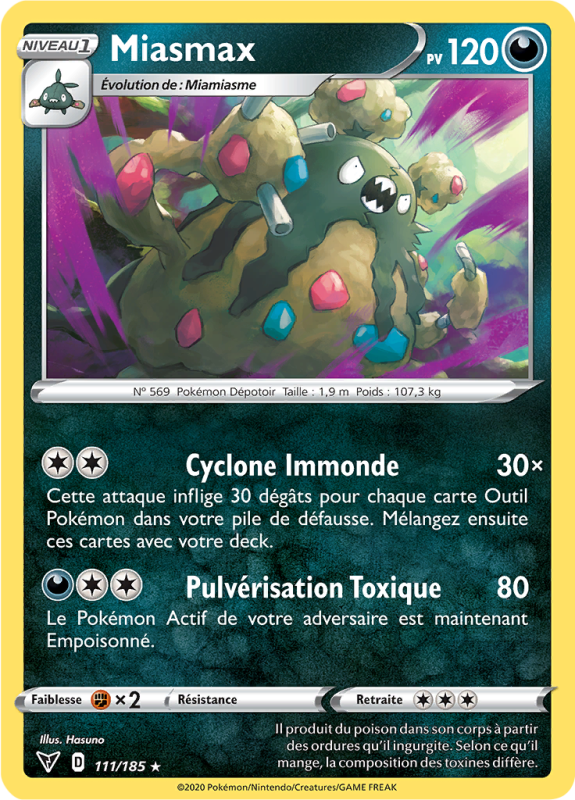 Carte Pokémon Miasmax 111/185 Rare Voltage Éclatant