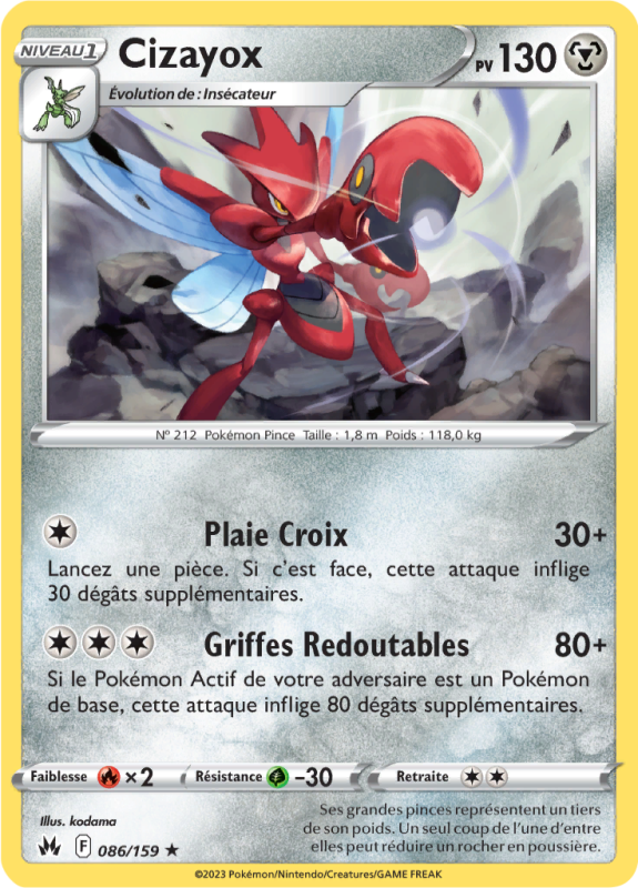 Carte Pokémon Cizayox 086/159 Rare Zénith Suprême