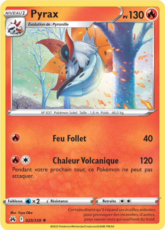 Carte Pokémon Pyrax 025/159 Rare Zénith Suprême