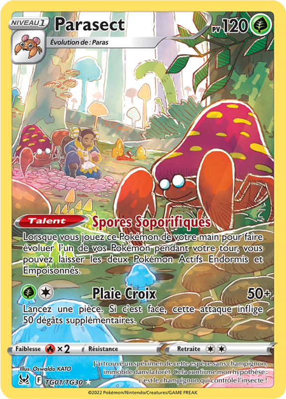 Carte Pokémon Parasect TG01/TG30 Trainer Gallery Origine Perdue