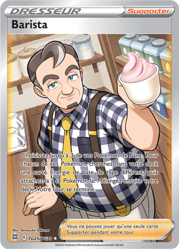 Carte Pokémon Barista TG25/TG30 Trainer Gallery Stars Étincelantes