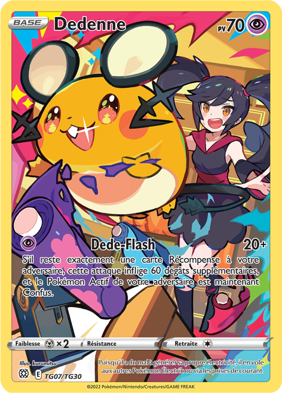 Carte Pokémon Dedenne TG07/TG30 Trainer Gallery Stars Étincelantes