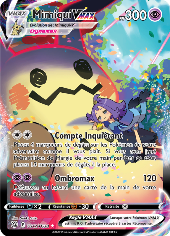 Carte Pokémon Mimiqui-VMAX TG17/TG30 Trainer Gallery Stars Étincelantes