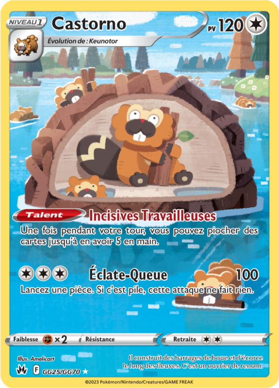 Carte Pokémon Castorno GG25/GG70 Trainer Gallery Zénith Suprême