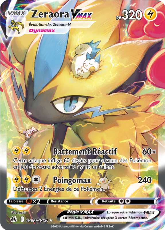 Carte Pokémon Zeraora-VMAX GG42/GG70 Trainer Gallery Zénith Suprême