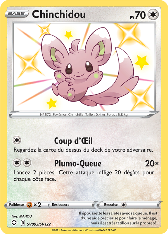 Carte Pokémon Chinchidou SV093/SV122 Ultra Rare Destinées Radieuses