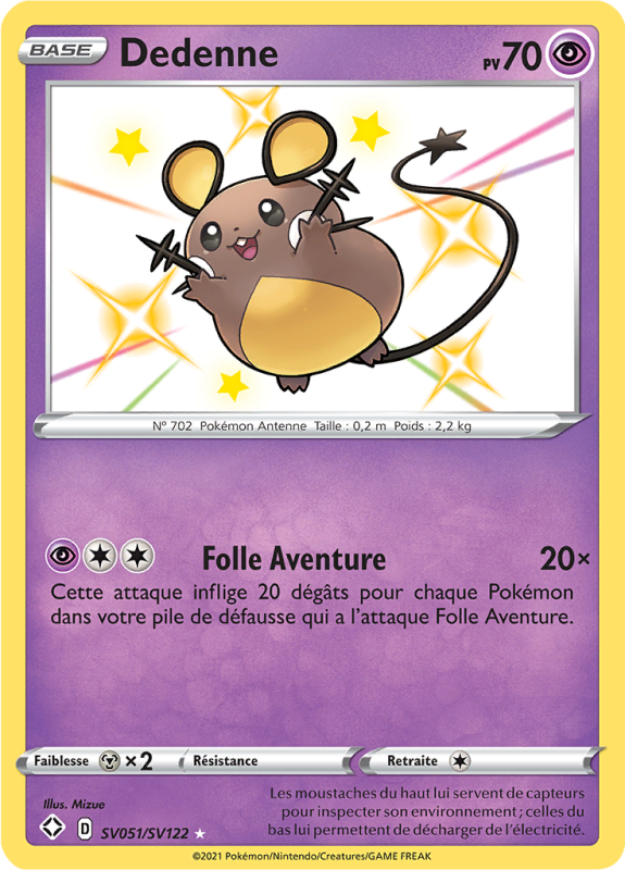Carte Pokémon Dedenne SV051/SV122 Ultra Rare Destinées Radieuses