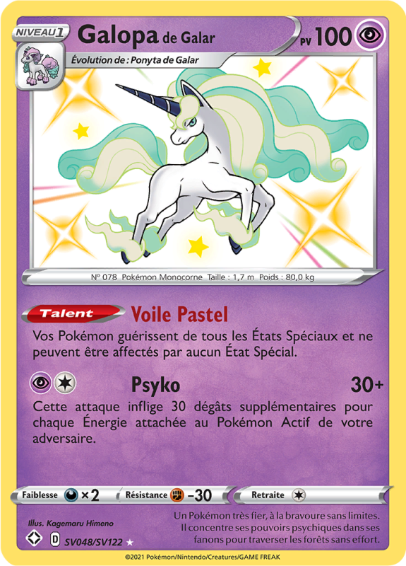 Carte Pokémon Galopa de Galar SV048/SV122 Ultra Rare Destinées Radieuses