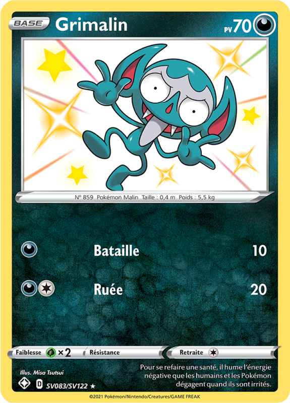 Carte Pokémon Grimalin SV083/SV122 Ultra Rare Destinées Radieuses