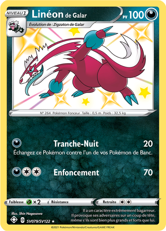 Carte Pokémon Linéon de Galar SV079/SV122 Ultra Rare Destinées Radieuses