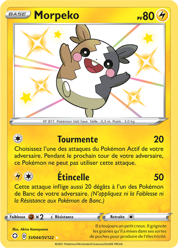 Carte Pokémon Morpeko SV044/SV122 Ultra Rare Destinées Radieuses