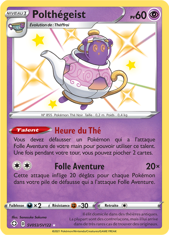 Carte Pokémon Polthégeist SV053/SV122 Ultra Rare Destinées Radieuses
