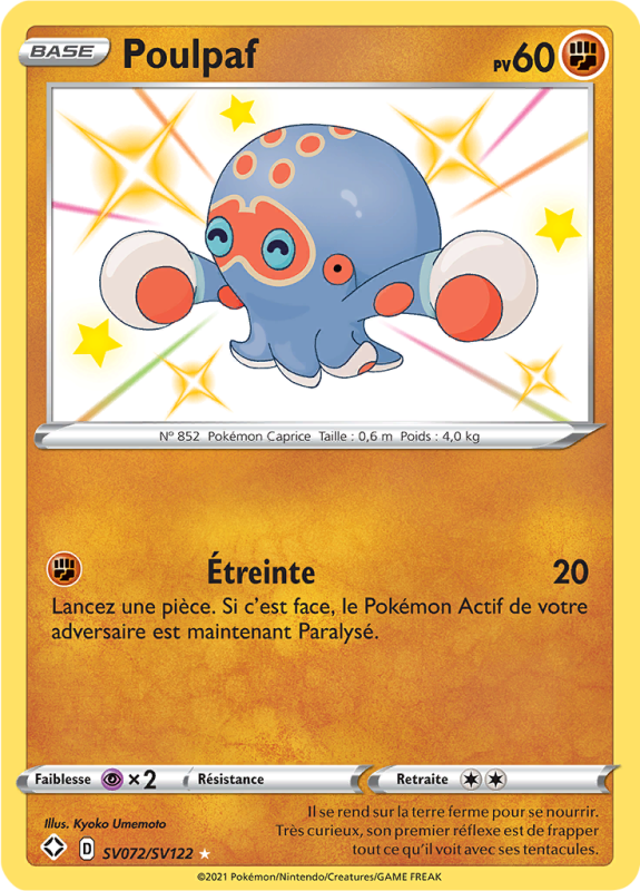 Carte Pokémon Poulpaf SV072/SV122 Ultra Rare Destinées Radieuses