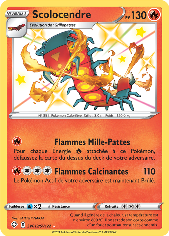 Carte Pokémon Scolocendre SV019/SV122 Ultra Rare Destinées Radieuses