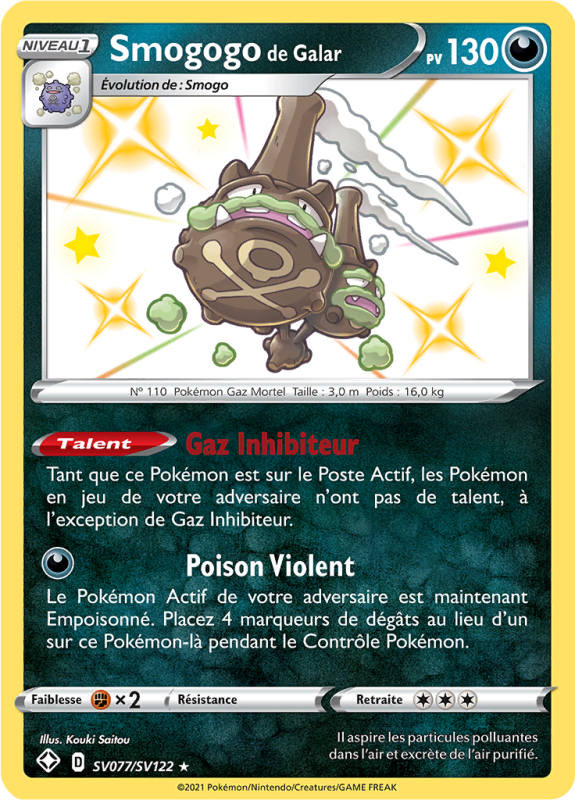 Carte Pokémon Smogogo de Galar SV077/SV122 Ultra Rare Destinées Radieuses
