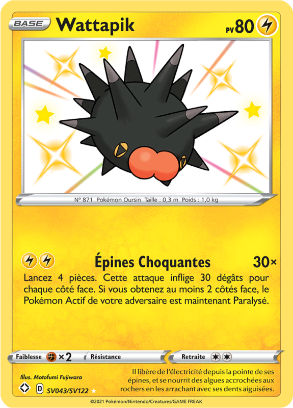 Carte Pokémon Wattapik SV043/SV122 Ultra Rare Destinées Radieuses
