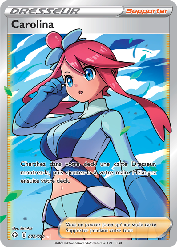 Carte Pokémon Carolina 072/072 Ultra Rare Destinées Radieuses