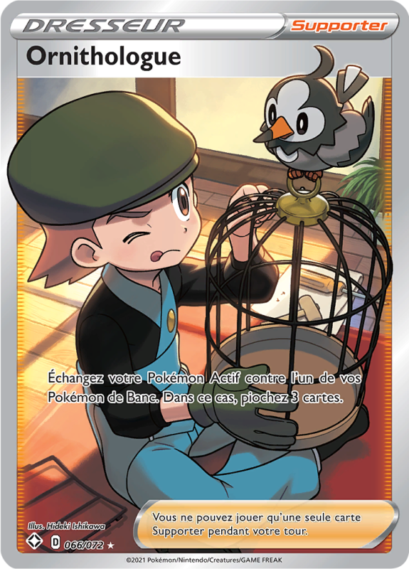 Carte Pokémon Ornithologue 066/072 Ultra Rare Destinées Radieuses