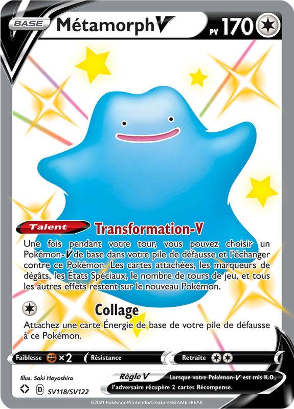 Carte Pokémon Métamorph-V SV118/SV122 Ultra Rare Destinées Radieuses