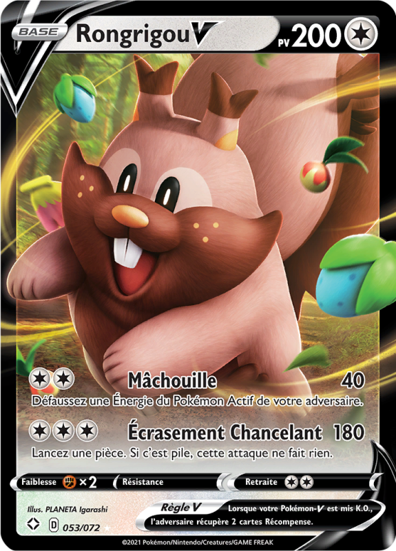 Carte Pokémon Rongrigou-V 053/072 Ultra Rare Destinées Radieuses