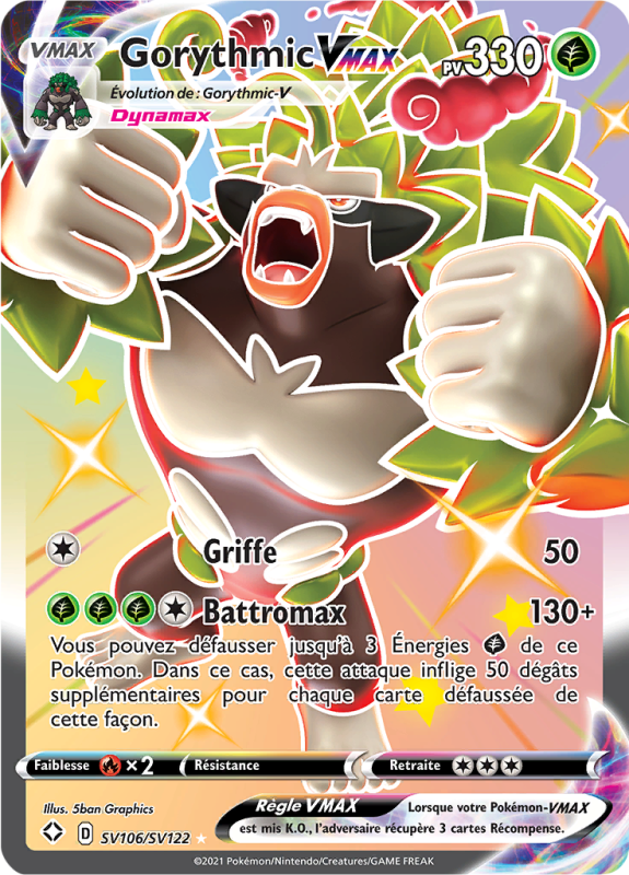 Carte Pokémon Gorythmic-VMAX SV106/SV122 Ultra Rare Destinées Radieuses