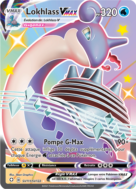 Carte Pokémon Lokhlass-VMAX SV111/SV122 Ultra Rare Destinées Radieuses