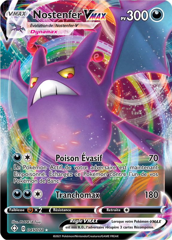 Carte Pokémon Nostenfer-VMAX 045/072 Ultra Rare Destinées Radieuses