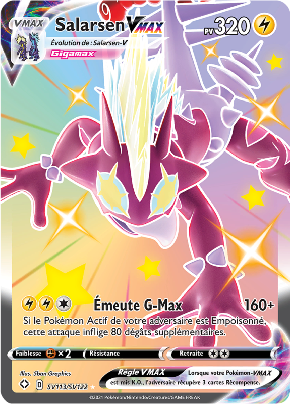 Carte Pokémon Salarsen-VMAX SV113/SV122 Ultra Rare Destinées Radieuses