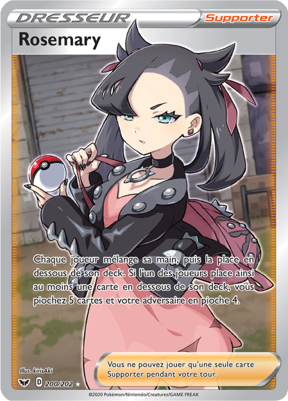 Carte Pokémon Rosemary 200/202 Ultra Rare Épée et Bouclier (JCC)
