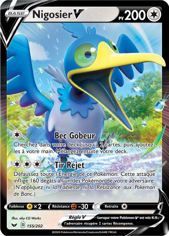 Carte Pokémon Nigosier-V 155/202 Ultra Rare Épée et Bouclier (JCC)