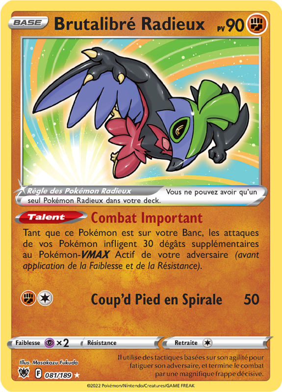Carte Pokémon Brutalibré Radieux 081/189 Ultra Rare Astres Radieux