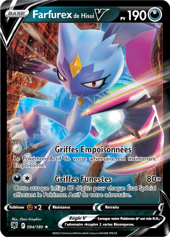 Carte Pokémon Farfurex de Hisui-V 094/189 Ultra Rare Astres Radieux