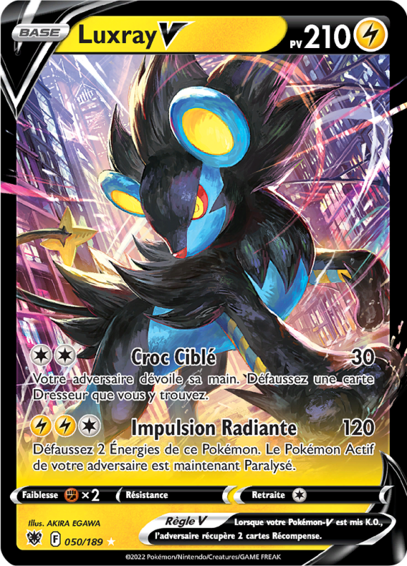 Carte Pokémon Luxray-V 050/189 Ultra Rare Astres Radieux