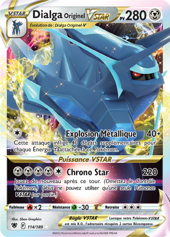 Carte Pokémon Dialga Originel-VSTAR 114/189 Ultra Rare Astres Radieux