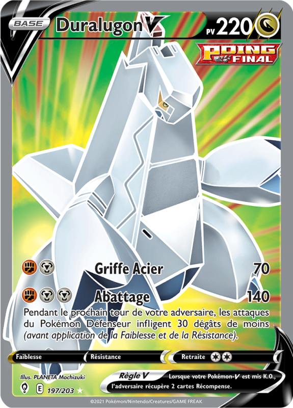 Carte Pokémon Duralugon-V 197/203 Ultra Rare Évolution Céleste