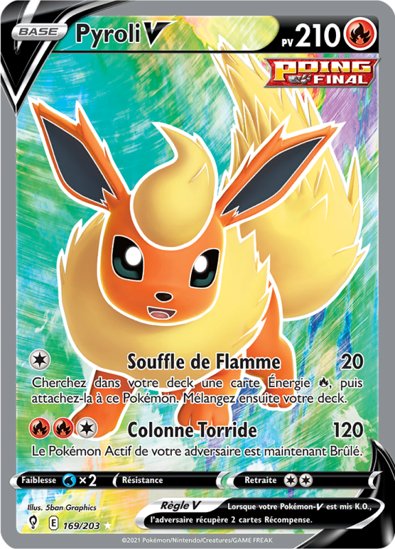 Carte Pokémon Pyroli-V 169/203 Ultra Rare Évolution Céleste