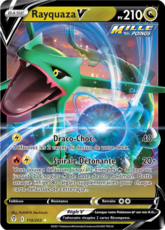 Carte Pokémon Rayquaza-V 110/203 Ultra Rare Évolution Céleste