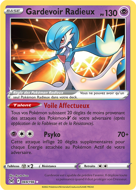 Carte Pokémon Gardevoir Radieux 069/196 Ultra Rare Origine Perdue