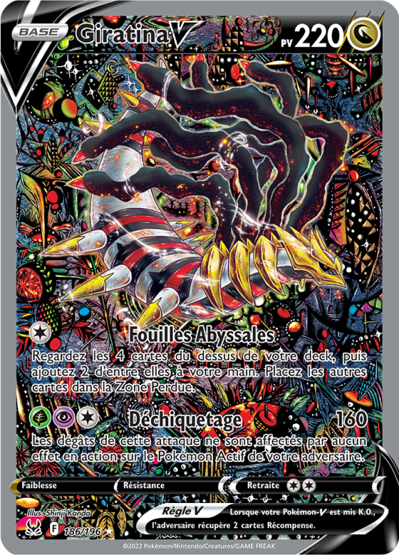 Carte Pokémon Giratina-V 186/196 Ultra Rare Origine Perdue