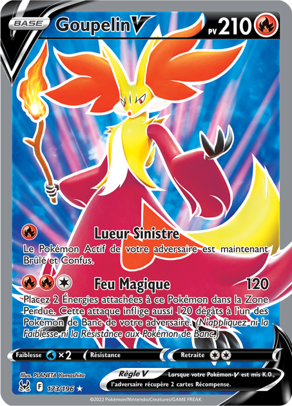 Carte Pokémon Goupelin-V 173/196 Ultra Rare Origine Perdue