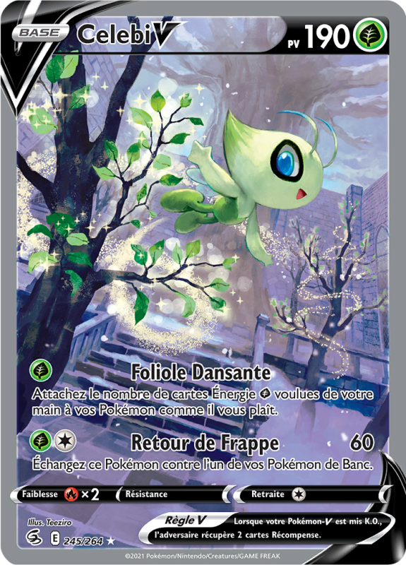 Carte Pokémon Celebi-V 245/264 Ultra Rare Poing de Fusion
