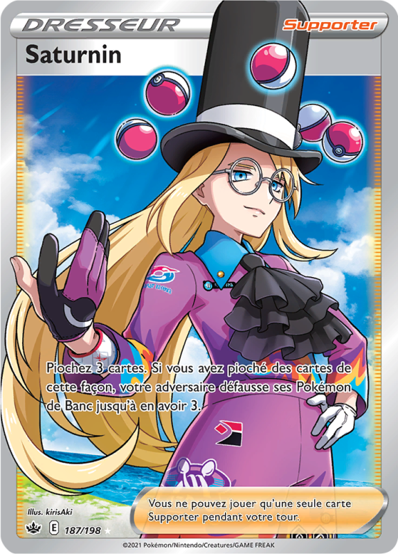 Carte Pokémon Saturnin 187/198 Ultra Rare Règne de Glace