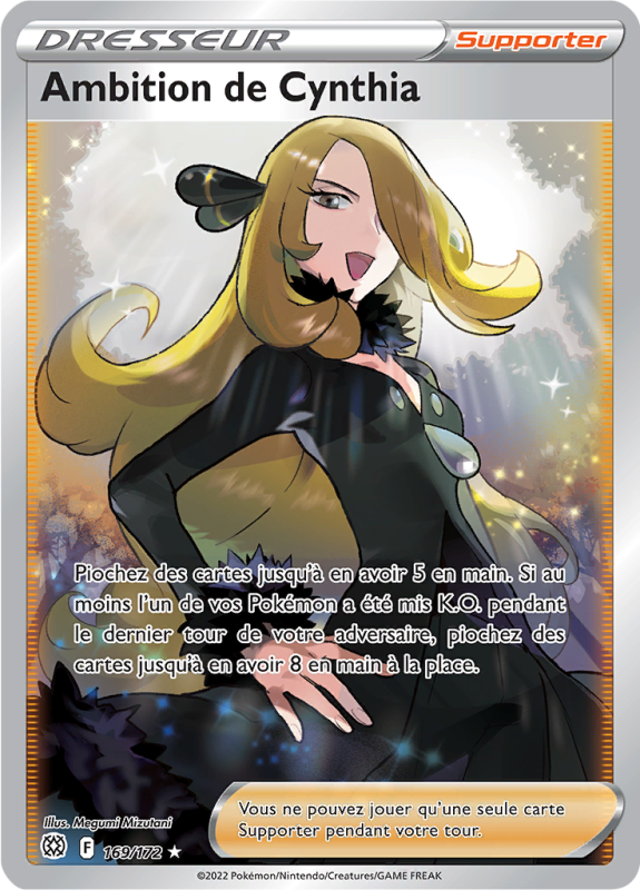 Carte Pokémon Ambition de Cynthia 169/172 Ultra Rare Stars Étincelantes