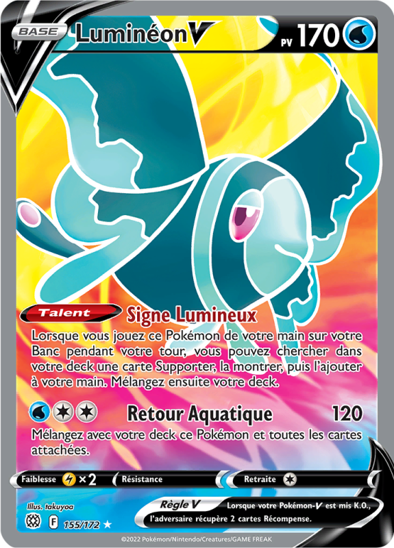 Carte Pokémon Luminéon-V 155/172 Ultra Rare Stars Étincelantes